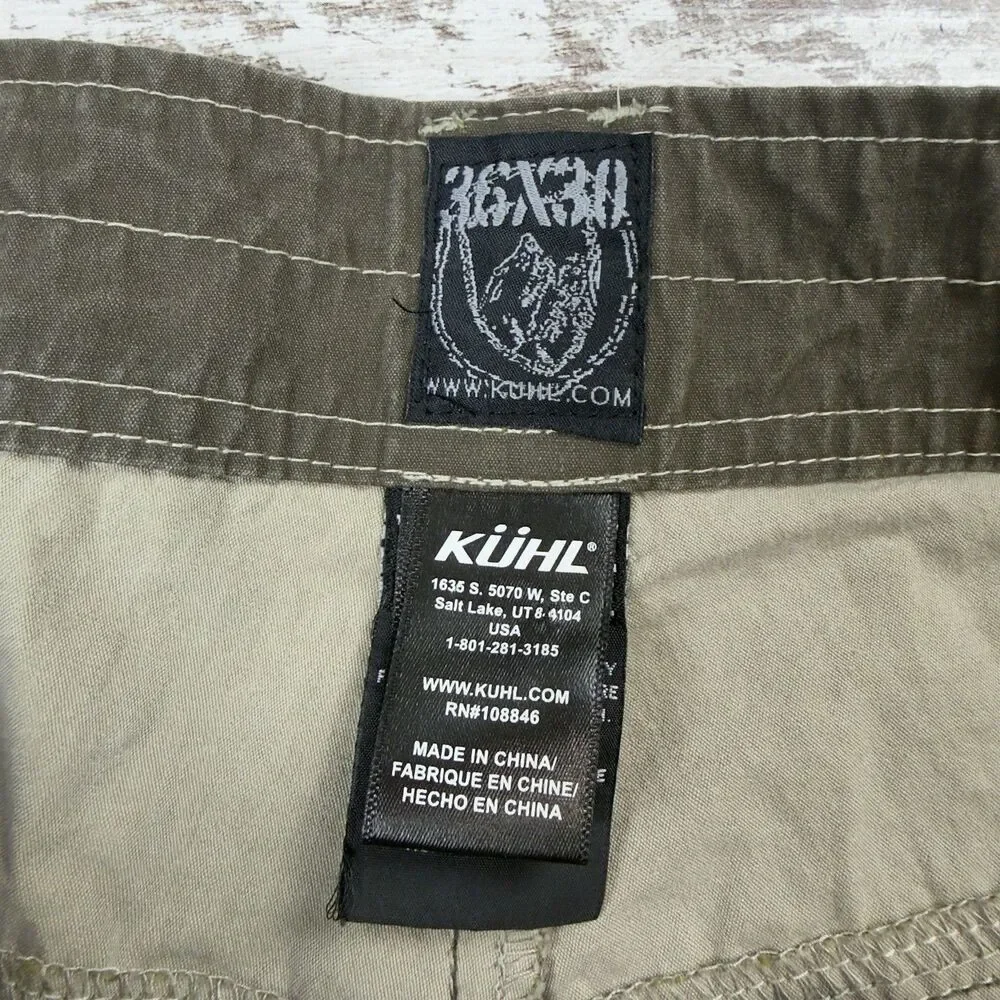 Kuhl Revolvr Hiking Pants Men 36x29 Brown Vintage Patina Dye Trail Workwear Gorp